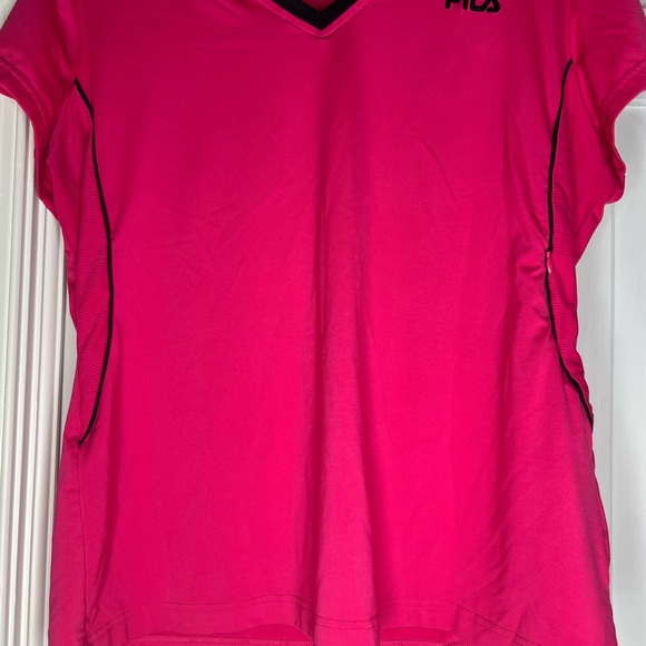 Fila Women's Hot Pink V-Neck Top, XL - Picture 5 of 6